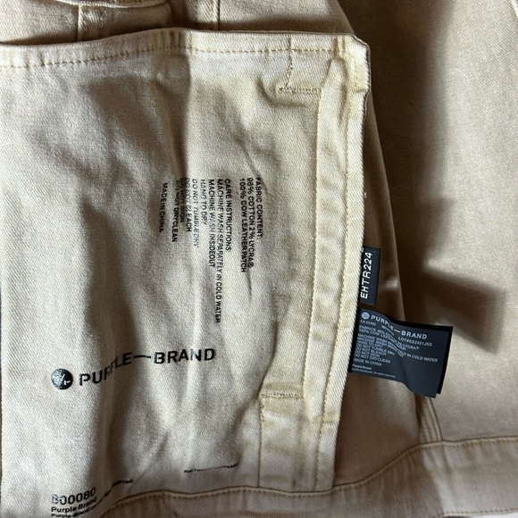 Purple Brand Jacket Mens Mediumm Beige Embossed Logo Denim Trucker Western NWT - Picture 16 of 16